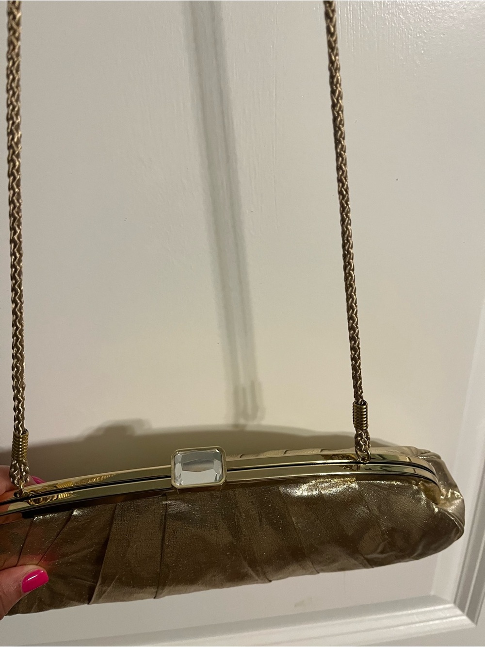 Kate Landry Metallic Gold Evening Clutch - Picture 4 of 15